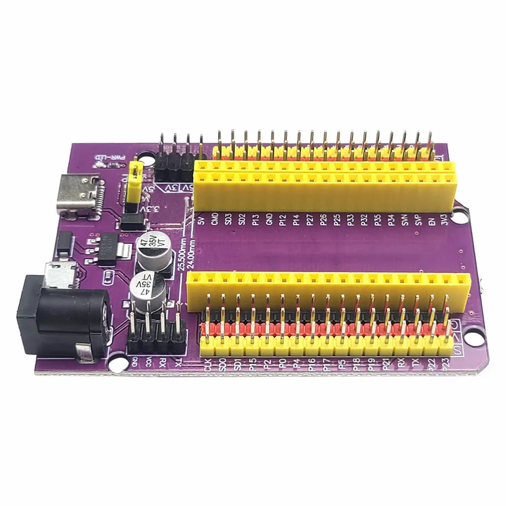 Плата ESP32 з трьома інтерфейсами живлення USB Type-C, Micro USB, DC