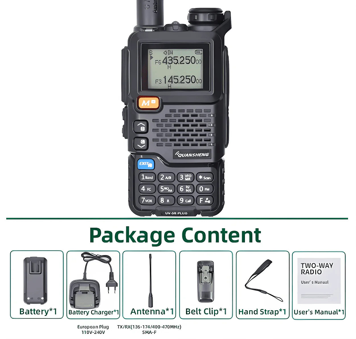 Аналогова Рація Quansheng UV-5R Plus. Baofeng, quansheng, retevis, kenwood, motorola, hyt, puxing, wouxun купити з гарантією і швидкою доставкою в Україні для полювання, риболовлі, активного відпочинку та військових потреб.