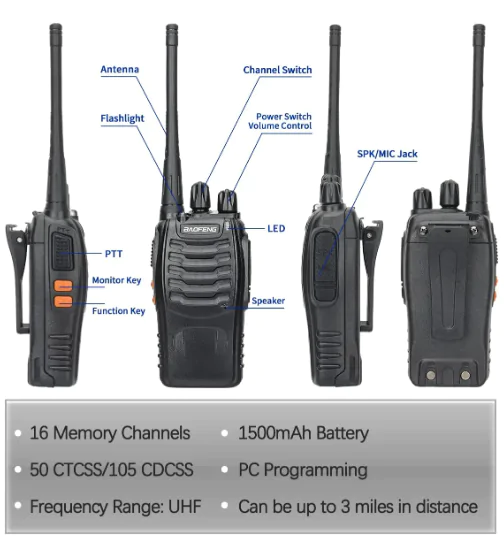 Комплект Двох Рацій Baofeng BF-888S, quansheng, retevis, kenwood, motorola, hyt, puxing, wouxun купити з гарантією і швидкою доставкою в Україні для полювання, риболовлі, активного відпочинку та військових потреб.