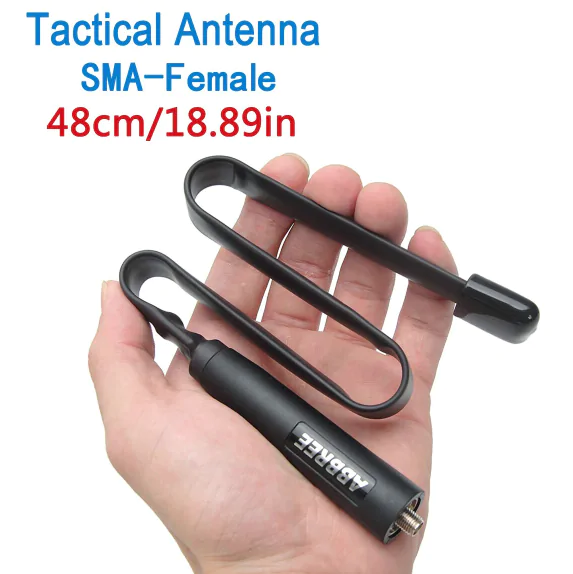 Тактична Складна Антена Для Рації ABBREE для радіостанцій Baofeng або quansheng. Підійде для рації. Антена з роз'ємом мама, антена SMA-Female. Від фірми Nagoya, abbree, SRH-Diamond
