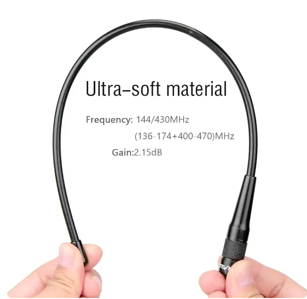 Посилена Антена До Рації, гнучка, 39 см, двохдіапазонна VHF/UHF, SMA-Female, для покращення зв'язку на портативних радіостанціях