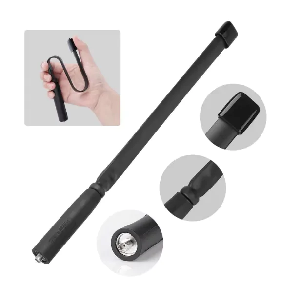 Складна Тактична Антена Для Рації 48СМ %%sep%% Посилена, плоска антена 48см, для рації або радіостанції Baofeng, Quansheng, Retevis. Розкладна %%sep%% дводіапазонна