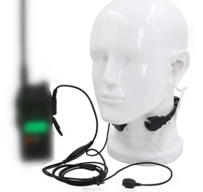 Регульований Ларингофон Для Рації Baofeng %%sep%% Тактичний гарнитура, нашийний мікрофон з навушником прихованого носіння і кнопкою PTT, для радіостанції