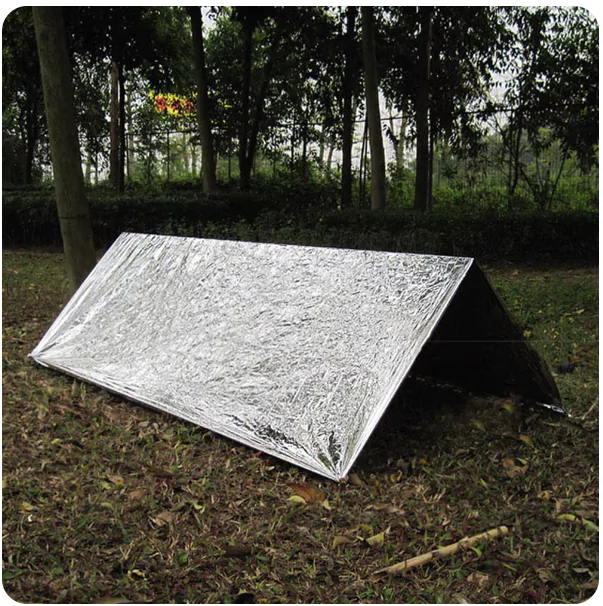 % Термопокривало для кемпінгу, з ПЕТ, не з фольги. Велике, 210*160 см, 60г. Термоплівка для походів.