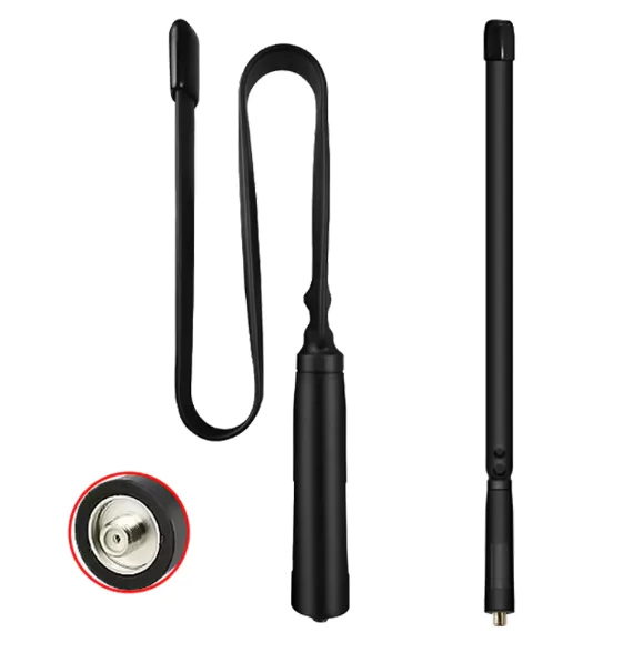 Складна Тактична Антена Для Рації 48СМ %%sep%% Посилена, плоска антена 48см, для рації або радіостанції Baofeng, Quansheng, Retevis. Розкладна %%sep%% дводіапазонна