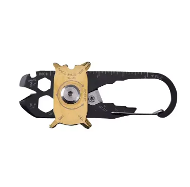 Карабiн Мультитул FIXR 20 в 1 %%sep%% Туристичний карабін, брелок для ключів з відкривачкою, надфiлем, лезом і гайковим ключем. Багатофункціональний EDC брелок