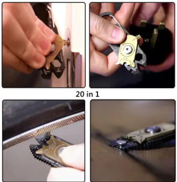 Карабiн Мультитул FIXR 20 в 1 %%sep%% Туристичний карабін, брелок для ключів з відкривачкою, надфiлем, лезом і гайковим ключем. Багатофункціональний EDC брелок