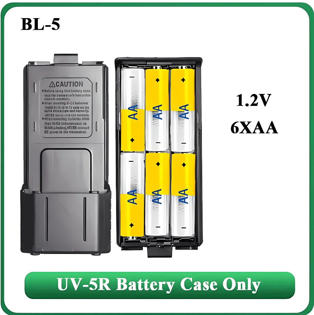Батарейний Кейс Батарейний блок для рації Baofeng UV-5R, BF-UV5RA Plus, BF-UV5RE, UV5RB, UV5R, UV5RD, DM5R. Для 6 АА батарейок