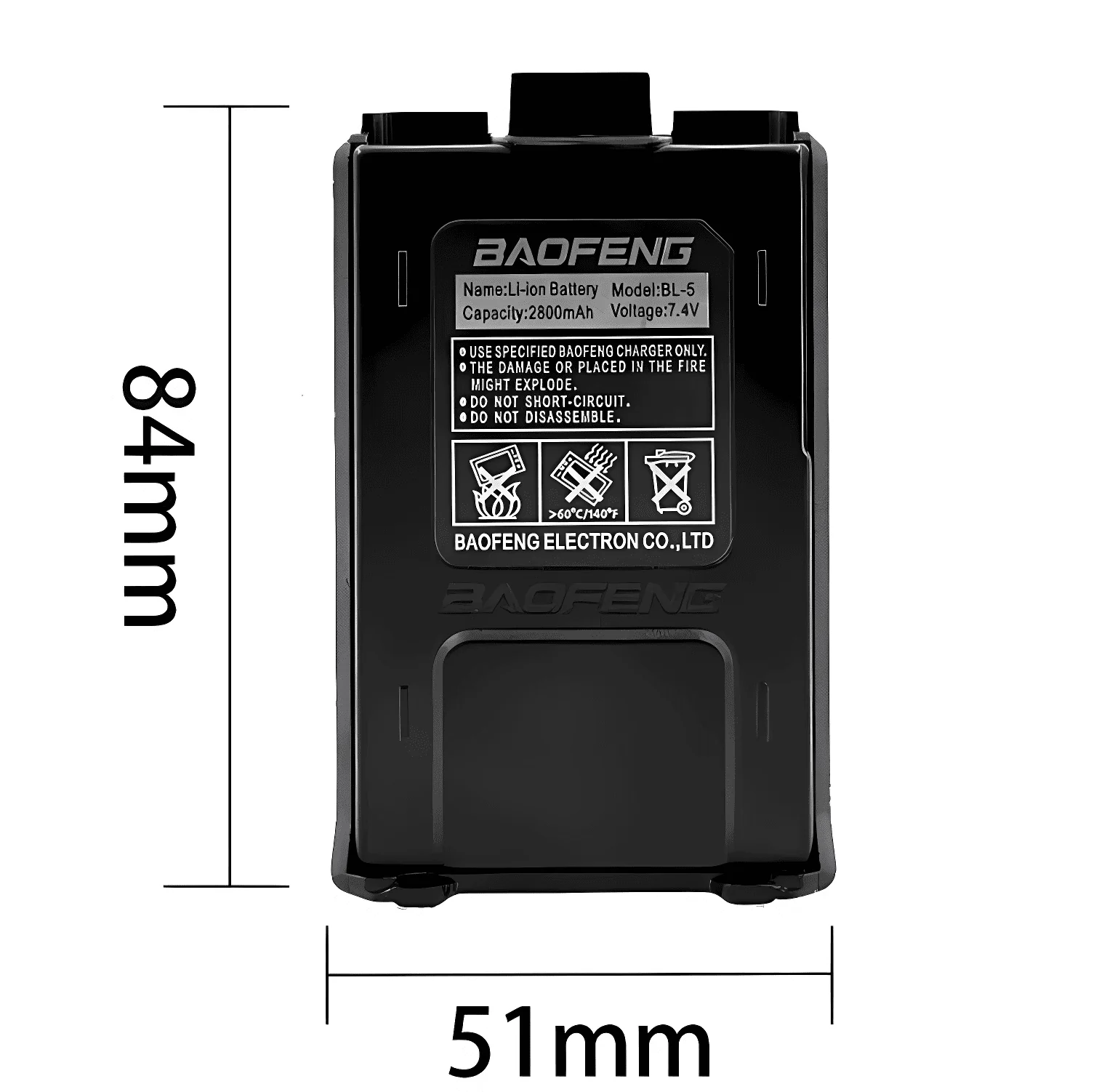 Батарея для Рації Baofeng UV-5R, Type-C, Акумулятор для Baofeng UV-5R, BF-UV5RA Plus, BF-UV5RE, UV5RB, UV5R, DM5R. Акумуляторна батарея BL-5,1800mAh