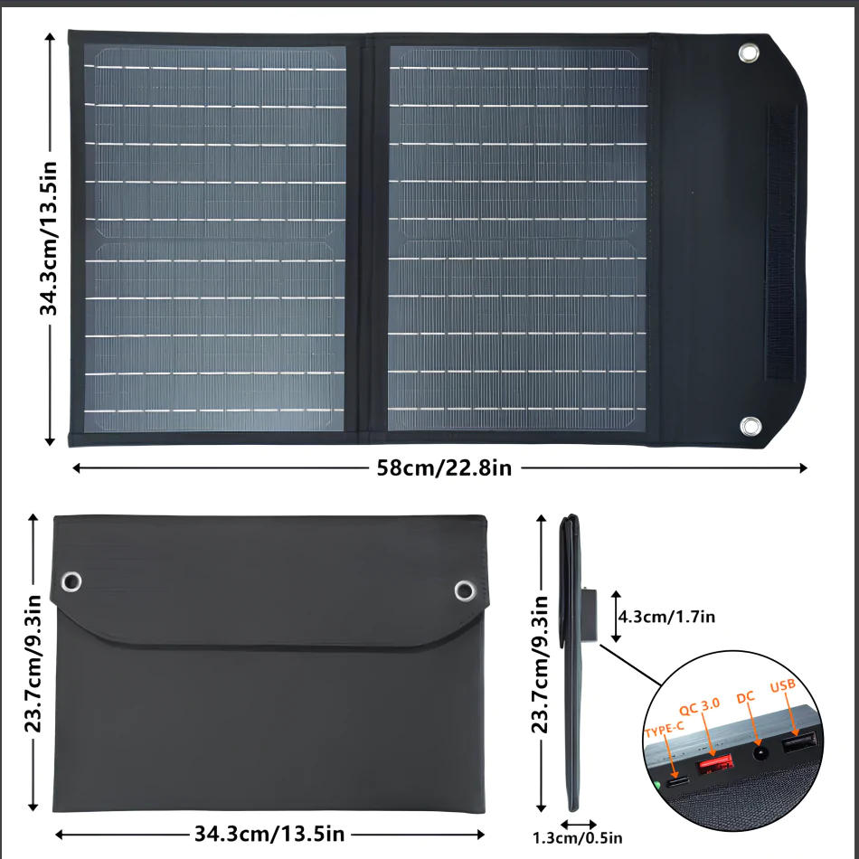 Панель Сонячна з Type-C. Складная Солнечная Панель ETFE 20w
