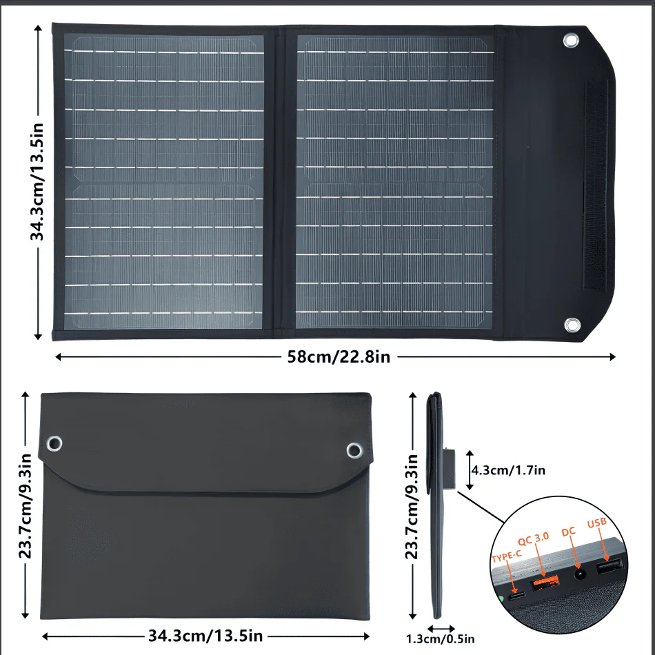Панель Сонячна з Type-C. Складная Солнечная Панель ETFE 20w