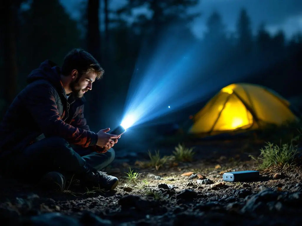 LED ліхтар z PowerBank та зарядкою Type-C, компактна модель.