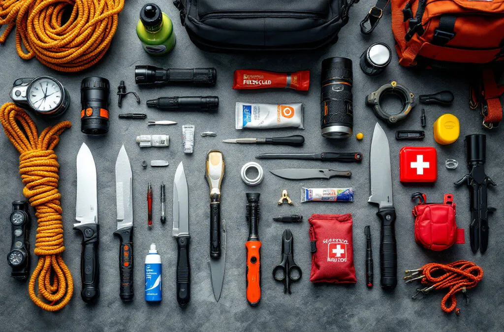 EDC Спасательное Снаряжение: Термоодеяло, Свисток, Компас