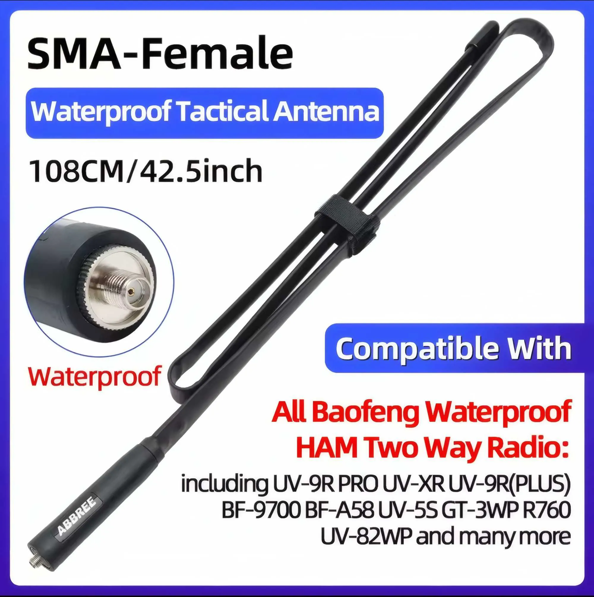 Длинная Антенна ABBREE для Рации Baofeng UV-9R, Довга Антена ABBREE для Рації Baofeng UV-9R