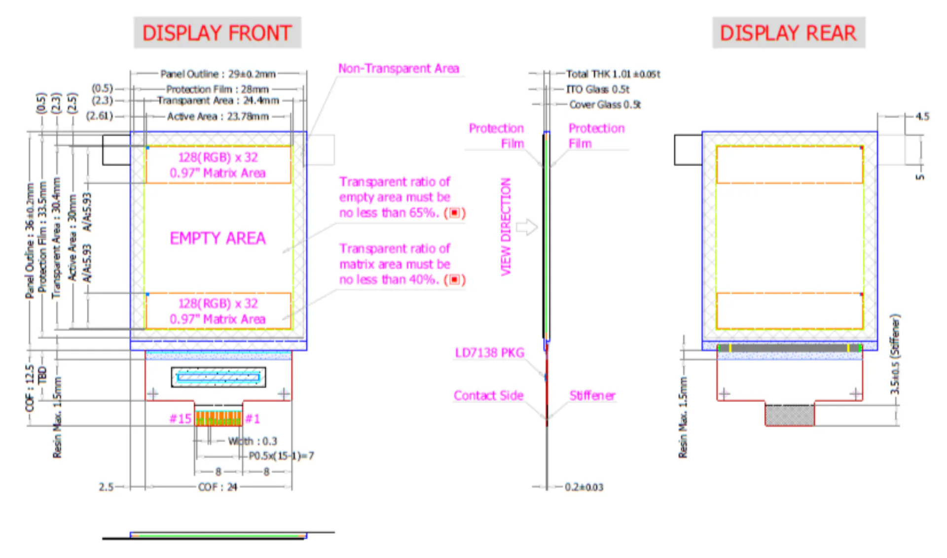 Яскравий OLED дисплей з 65 тисячами відтінків RGB