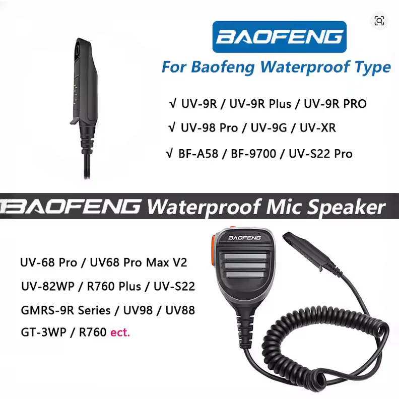 Спікер-мікрофон для рацій Baofeng UV-9R Plus і UV-XR